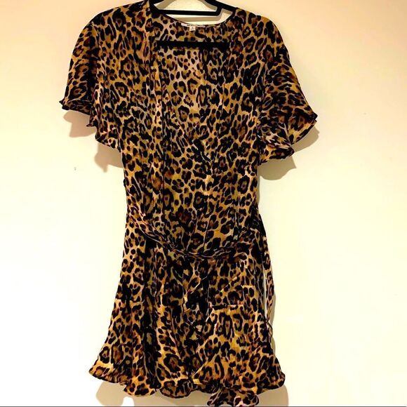 BB Dakota Animal Printed Ruffle mini Dress no tag - Picture 2 of 2